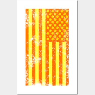 Irish American Shamrock Flag (Orange) Posters and Art